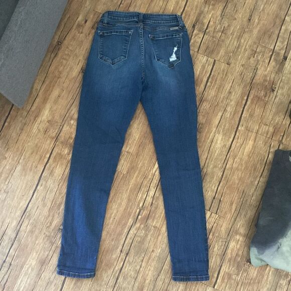 Size 25 Kancan Light Blue Distressed Skinny Jeans - Picture 2 of 4